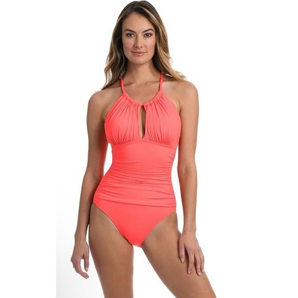 Kona Sol Other - Kona Sol Peachy Pink One Piece Swimsuit With Padding Size 17 New